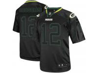 Men Nike NFL Green Bay Packers #12 Aaron Rodgers Lights Out Black Limited Jersey