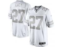 Men Nike NFL Green Bay Packers #27 Eddie Lacy White Platinum Limited Jersey