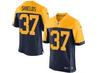 Men Nike NFL Green Bay Packers #37 Sam Shields Authentic Elite Navy Blue Jersey