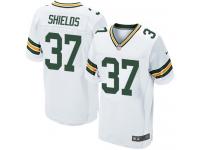 Men Nike NFL Green Bay Packers #37 Sam Shields Authentic Elite Road White Jersey