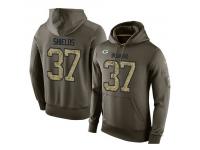 Men Nike NFL Green Bay Packers #37 Sam Shields Olive Salute To Service KO Performance Hoodie