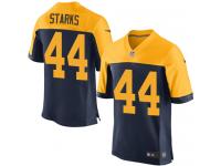 Men Nike NFL Green Bay Packers #44 James Starks Authentic Elite Navy Blue Jersey