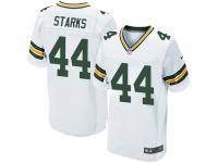 Men Nike NFL Green Bay Packers #44 James Starks Authentic Elite Road White Jersey