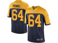 Men Nike NFL Green Bay Packers #64 Mike Pennel Navy Blue Game Jersey