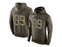 Men Nike NFL Green Bay Packers #89 Jared Cook Olive Salute To Service KO Performance Hoodie