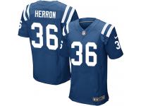 Men Nike NFL Indianapolis Colts #36 Dan Herron Authentic Elite Home Royal Blue Jersey