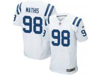 Men Nike NFL Indianapolis Colts #98 Robert Mathis Authentic Elite Road White Jersey