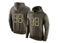 Men Nike NFL Indianapolis Colts #98 Robert Mathis Olive Salute To Service KO Performance Hoodie
