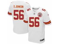 Men Nike NFL Kansas City Chiefs #56 Derrick Johnson Authentic Elite Road C Patch White Jersey