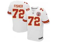 Men Nike NFL Kansas City Chiefs #72 Eric Fisher Authentic Elite Road White Jersey