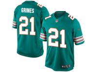 Men Nike NFL Miami Dolphins #21 Brent Grimes Aqua Green Limited Jersey