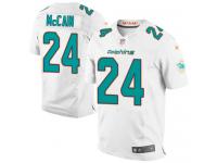 Men Nike NFL Miami Dolphins #24 Brice McCain Authentic Elite Road White Jersey