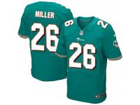 Men Nike NFL Miami Dolphins #26 Lamar Miller Authentic Elite Home Aqua Green Jersey