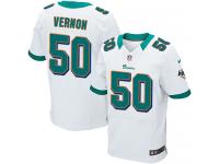 Men Nike NFL Miami Dolphins #50 Olivier Vernon Authentic Elite Road White Jersey
