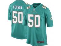Men Nike NFL Miami Dolphins #50 Olivier Vernon Home Aqua Green Game Jersey
