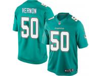 Men Nike NFL Miami Dolphins #50 Olivier Vernon Home Aqua Green Limited Jersey