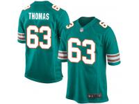 Men Nike NFL Miami Dolphins #63 Dallas Thomas Aqua Green Game Jersey