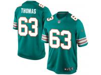 Men Nike NFL Miami Dolphins #63 Dallas Thomas Authentic Elite Aqua Green Jersey