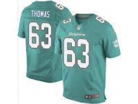 Men Nike NFL Miami Dolphins #63 Dallas Thomas Authentic Elite Home Aqua Green Jersey