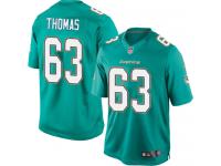 Men Nike NFL Miami Dolphins #63 Dallas Thomas Home Aqua Green Limited Jersey