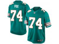 Men Nike NFL Miami Dolphins #74 Jason Fox Aqua Green Limited Jersey