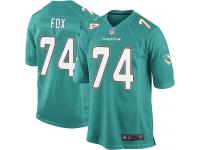 Men Nike NFL Miami Dolphins #74 Jason Fox Home Aqua Green Game Jersey