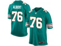 Men Nike NFL Miami Dolphins #76 Branden Albert Aqua Green Game Jersey