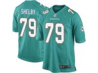 Men Nike NFL Miami Dolphins #79 Derrick Shelby Home Aqua Green Game Jersey
