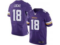 Men Nike NFL Minnesota Vikings #18 Jeff Locke Authentic Elite Home Purple Jersey