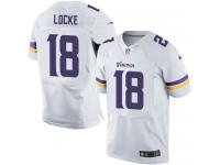 Men Nike NFL Minnesota Vikings #18 Jeff Locke Authentic Elite Road White Jersey