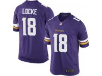 Men Nike NFL Minnesota Vikings #18 Jeff Locke Home Purple Limited Jersey