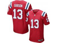 Men Nike NFL New England Patriots #13 Brandon Gibson Authentic Elite Red Jersey