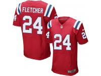 Men Nike NFL New England Patriots #24 Bradley Fletcher Authentic Elite Red Jersey