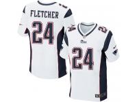 Men Nike NFL New England Patriots #24 Bradley Fletcher Authentic Elite Road White Jersey