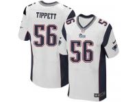 Men Nike NFL New England Patriots #56 Andre Tippett Authentic Elite Road White Jersey
