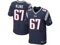 Men Nike NFL New England Patriots #67 Josh Kline Authentic Elite Home Navy Blue Jersey