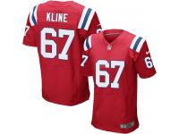 Men Nike NFL New England Patriots #67 Josh Kline Authentic Elite Red Jersey