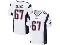 Men Nike NFL New England Patriots #67 Josh Kline Authentic Elite Road White Jersey