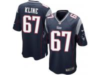 Men Nike NFL New England Patriots #67 Josh Kline Home Navy Blue Game Jersey