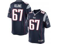 Men Nike NFL New England Patriots #67 Josh Kline Home Navy Blue Limited Jersey