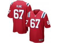 Men Nike NFL New England Patriots #67 Josh Kline Red Game Jersey