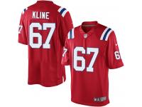 Men Nike NFL New England Patriots #67 Josh Kline Red Limited Jersey
