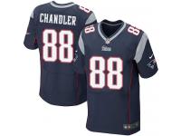 Men Nike NFL New England Patriots #88 Scott Chandler Authentic Elite Home Navy Blue Jersey
