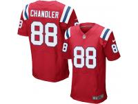 Men Nike NFL New England Patriots #88 Scott Chandler Authentic Elite Red Jersey