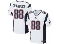 Men Nike NFL New England Patriots #88 Scott Chandler Authentic Elite Road White Jersey
