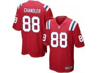 Men Nike NFL New England Patriots #88 Scott Chandler Red Game Jersey