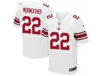 Men Nike NFL New York Giants #22 Brandon Meriweather Authentic Elite Road White Jersey