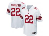 Men Nike NFL New York Giants #22 Brandon Meriweather Road White Game Jersey