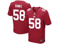 Men Nike NFL New York Giants #58 Carl Banks Authentic Elite Red Jersey