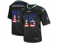 Men Nike NFL New York Jets #15 Brandon Marshall Black USA Flag Fashion Limited Jersey